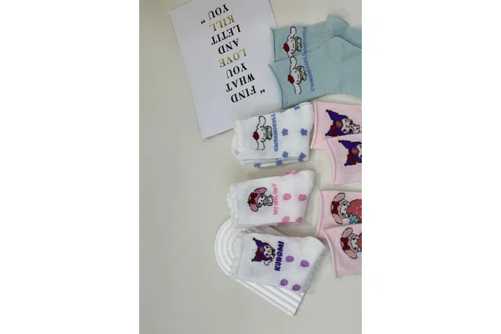 Representative commercial sample visual for Custom Cartoon Crew Socks SKU 1139 in the DK Marketplace.