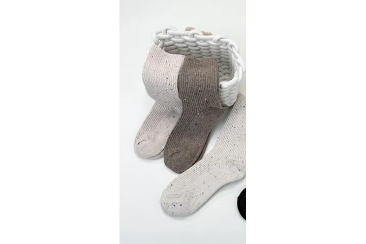 Representative commercial sample visual for Custom Coral Fleece Cat Crew Socks SKU 723 in the DK Marketplace.