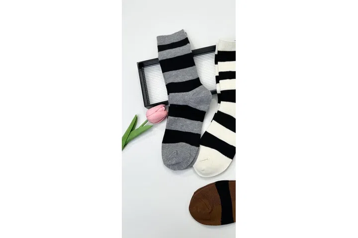 Representative commercial sample visual for Custom Striped Crew Socks SKU 1156 in the DK Marketplace.
